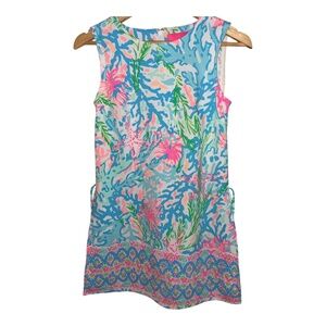 Lilly Pulitzer Harper Shift Dress Coral Bay 00 Romper
